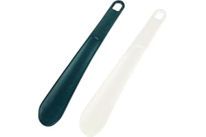 DSLSQD 25cm Shoe Horn Long Handled, 2 Pieces Shoe Horns with Hanging Holes Plastic Shoehorn Comfort Grip Travel Shoe Horn Lazy Shoe Helper for Men Women the Elderly Kids Disabled
