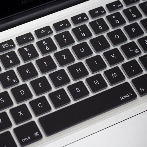 MiNGFi Deutsche Tastatur Silikon Schutz Abdeckung QWERTZ für MacBook Pro 13, 15, 17 Air 13 Zoll EU Keyboard Layout Silicone Cover – Schwarz - 2