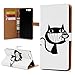 Produktbild One Plus 5 Hülle, PU Leder Flip Wallet Cover in Book Style Stand Case Card Slot Leder Tasche Case Handyhülle PC Innen Karteneinschub und Magnetverschluß für One Plus 5, Buntes Cover in Smile Katze