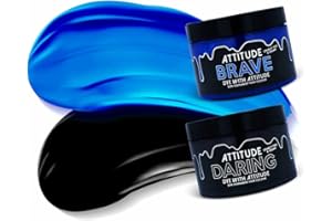 ATTITUDE HOLLAND Attitude Hair Dye Coloration semi permanente SYNTHWAVE Duo Ensemble combiné de 2 pots de teinture pour les cheveux Noir/Bleu