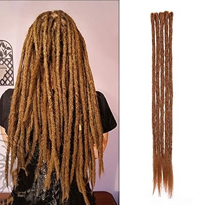 SEGO 20"/50CM Crochet Braid Tressé Faux Locs Crochet Braids Extension Cheveux [ 5 Strands ] On Dirait de Vrai Cheveux - Auburn Clair