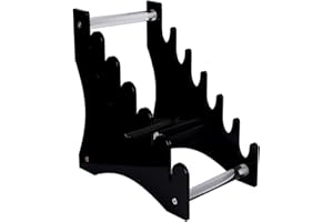 WANLIAN Espositore per coltelli Porta pugnale Coltello Supporto in acrilico con 6 coltelli,Portacoltelli (nero)