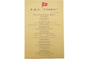 Generic Treasure Gurus 1912 RMS Titanic White Star Line Dining Room Dinner Menu Nautical Decor Gift Wall Art