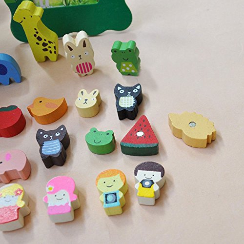niceeshop(TM) Farbenreich Lustig Tiere Hölzern Kühlschrankmagnete(Zufällige Muster,Set von 19) - 3