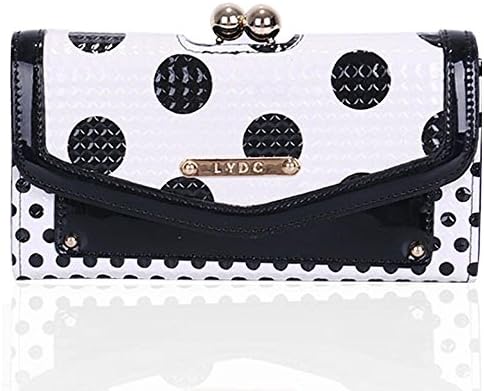 Black Polka LYDC Ladies Matinee Purses Designer Patent Women Wallet Evening Clutch Girl Bags