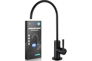 ESOW Drinking Water Tap 100% Lead-Free, Water Filter Tap for Kitchen Sink, Water Purification Faucet for Reverse Osmosis or Water Filtration System, Non-Air Gap, SUS304 Matte Black