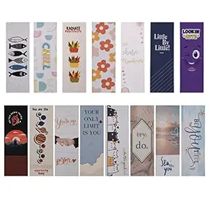 Papboo Designer Bookmarks Set of 15, Design- 1 - Specially Designed for Book, Artcard, Matte Finished,NO Repeat Designs, Multi-Color Bookmark (6*2 inches)