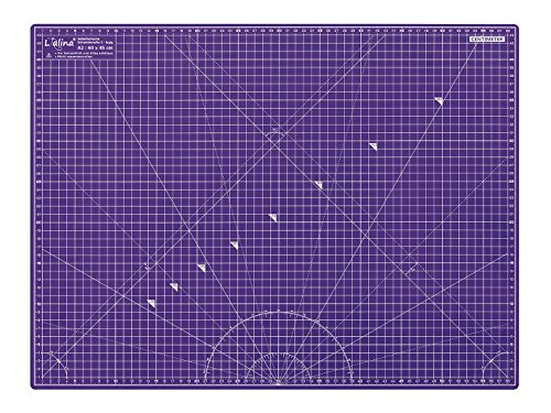 Lialina® / A2 Schneidematte 45 x 60 cm / klingenschonende 5-lagige Schneide-Matte / selbstheilende Oberfläche / beidseitiger Maßraster-Druck apfelgrün / lila … - 2