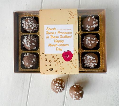 Prosecco Chocolate Truffles(12 Pieces) - Personalised Gift Box For Mothers Day/Birthdays - Novel Chocolate Gift - Mwah-others Day Treat