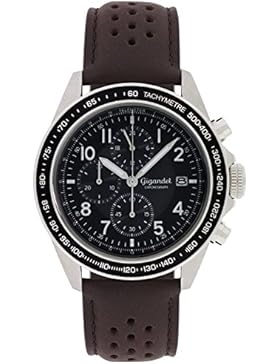 Gigandet Quarz Herren-Armbanduhr Racetrack Chronograph Uhr Datum Analog Lederarmband Braun Schwarz G24-010