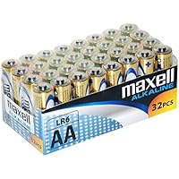 Maxell LR6 - Pack de 32 pilas alcalinas AA, color dorado