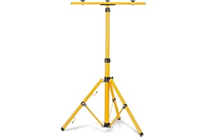 UISEBRT Teleskop Stativ Strahler Stativ für Baustrahler LED Flutlicht Stahlstativ höhenverstellbar 63.5-153.5cm Gelb