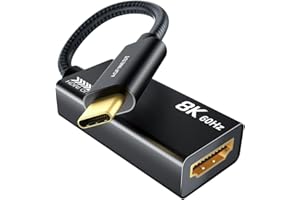 AGFINEST USB C auf HDMI 2.1 Adapter, Adapter USB C Buchse auf 8K HDMI Stecker, High Speed 48Gbps [Thunderbolt 3/4 Kompatibel] für MacBook Pro, MacBook Air, iPad Pro, UHD TV, Projektor und mehr (HDMI Buchse)