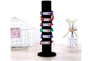 JORZER Velvet Scrunch Organizer,Vertical Tower Jewelry Bracelet Display Stand,Hair Band,Scrunchies,Bangle Holder Organizer,T-Bar Tower Display Organizer Holder,Bracelet Storage Rack (Black)