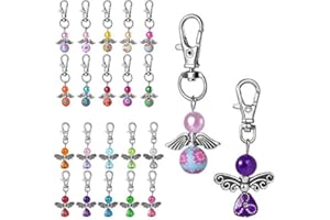 OUMEZON 40 Set Hochzeit Taufe Anhänger Weihnachten Kommunion Konfirmation Geschenk für Gäste Anhänger Perlenengel Schutzengel Geburtstag Weihnacht Taufe Kommunion Geschenk Gastgeschenk Handmade( 2 Arten)
