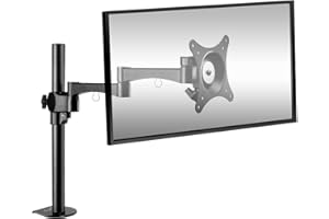 BESTEK Support Écran Bras Articulé Porte Écran Ordinateur Moniteur LCD/TFT/LED 15-27 Pouce, 360 Degrés Rotation, VESA 75x75 100x100, Capacité de Charge 10kg en Aluminium Bureau Maison