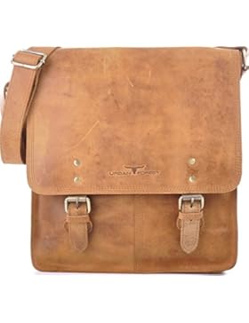 Leder Messenger URBAN FOREST, Cntmp Aktentaschen Umhängetaschen Echt-Leder DIN-A4, Natur-Leder 30,5x31x9cm (B...