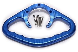 Eawfgtuw Poignée de guidon, équipement de sécurité de moto, barre d'appui pour réservoir de sécurité passager de moto, alliage d'aluminium, barre d'appui pour réservoir de carburant (bleu)