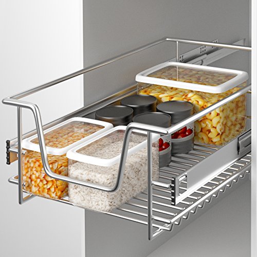 TecTake Teleskopschublade Küchenschublade Schlafzimmerschublade | passend für 40cm Schrankbreite - 2