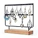 Produktbild ZZD Schmuckständer, Eisenmetall 2-Schicht-Display Stand 44 Löcher Ohrring Halskette Home Storage Rack (schwarz)