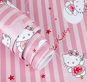 Stickers Wallpaper for Kids Room (45 x 500 cm) Cute Cats Girls Bedroom Baby Decoration Wardrobe Furniture Decoration Self Adhesive Waterproof DIY, Peppy Pink