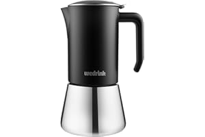 wedrink Stovetop Espresso Coffee Maker 6 Cups Stainless Steel Moka Pot for Greca, Induction, Electric & Gas Stoves(10 OZ/300ml)
