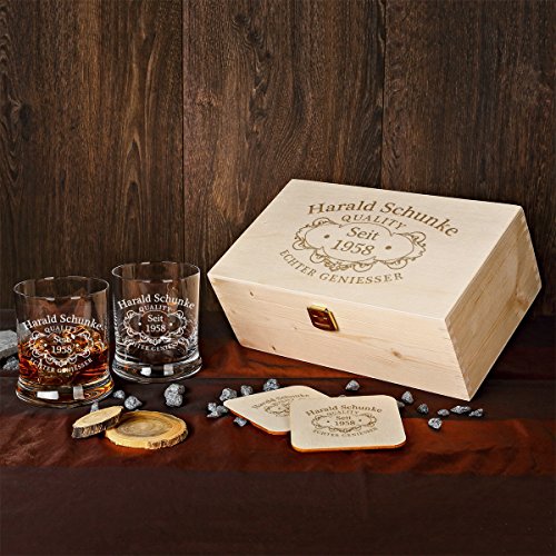 5 Tlg Whisky Geschenk Set 2 Leonardo Glser 2 Untersetzer In Holzbox Geschenkidee Fr Mnner Und Frauen Personalisiert Mit Gravur Quality Whisky 5 Tlg Whisky Geschenk Set 2 Leonardo Glser 2 Untersetzer In Holzbox Geschenkidee Fr Mnner Und Frauen Personalisiert Mit Gravur Quality Whisky