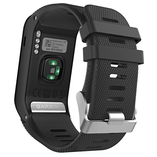 MoKo vívoactive HR Sport Armband - Silikon Ersatz-Uhrenarmband Uhrenarmband Einstellbar Armband Replacement Wechselarmband watch band für Garmin vívoactive HR Sport GPS-Smartwatch, Schwarz