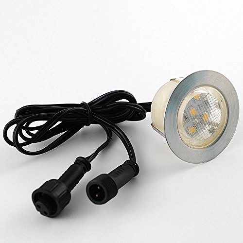 10er Set Treppen Bodeneinbauleuchten Aussen 1W Ø45mm IP67 Wasserdicht Einbaustrahler Terrasse Küche Garten Led Lampe (Warmes Weiß) - 6