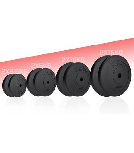 Plaques De Poids Croch En Fonte - Revêtement Caoutchouc - 2.5kg à 20kg - Trou 51mm