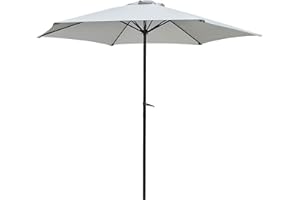 BESPOKE GARDEN Garden Parasol Cover Light Green Umbrella 2.7m with Crank/with 6 Steel Ribs/with Aluminium Pole