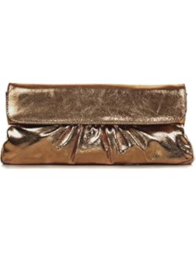 Leder Clutch mit Metallic-Optik von 