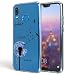 Produktbild NALIA Handyhülle kompatibel mit Huawei P20 Lite, Slim Silikon Motiv Case Back-Cover Crystal Schutzhülle Dünn Durchsichtig, Etui Handy-Tasche Transparent Bumper, Designs:Dandelion Blau