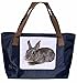 Produktbild Shopper /Schultertasche / Einkaufstasche / Tragetasche / Umhängetasche aus Nylon in Navyblau - Größe 43x33cm - Motiv: Kaninchen / Zwerkaninchen Porträt - 01