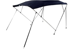 PIMAR MARINE EQUIPMENT PIMAR Tendalino Bimini 4 Archi in Alluminio Lucido Ø 25 MM Diverse Misure e Colori. Barca Gommone (Blu Navy, larghezza 200-220cm)