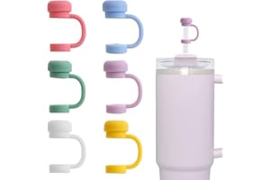 LUXORAIOVA Stanley Cup, 6 sztuk osłon na słomki – pyłoszczelne silikonowe nasadki na słomki w 6 różnych kolorach, akcesoria do picia 10 mm, wielokrotnego użytku, kompatybilne z Stanley Tumbler