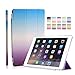 Produktbild Aiyopeen -iPad Air 2 Fall Gradient Bildserie Smart Cover Transparent Back Cover Ultra Slim Light Weight Auto Wake up / Sleep-Funktion Schutzhülle für das Apple iPad 2 iPad Air 6 (lila + blau)