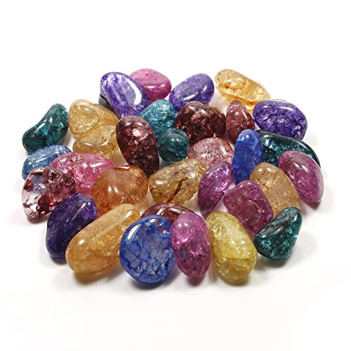 Preisvergleich Produktbild Crackle Quarz Trommelsteine 50 Gramm