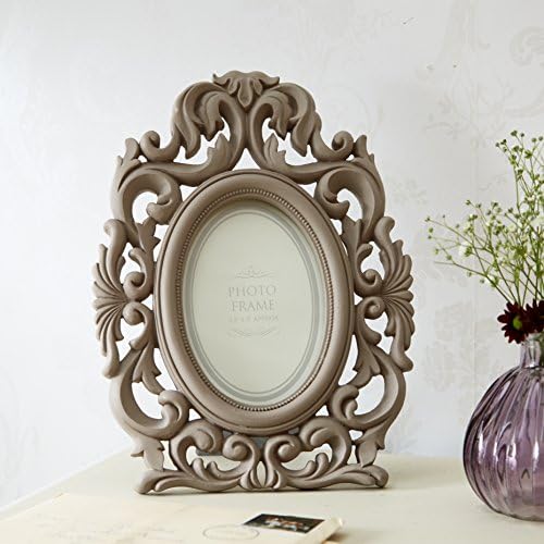Live Laugh Love Oval Ornate Taupe Scroll Photo Frame