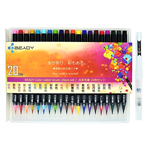 Beady Wasserfarben Pinselstifte-Set / Künstler-Pinselstifte, 20 Stück