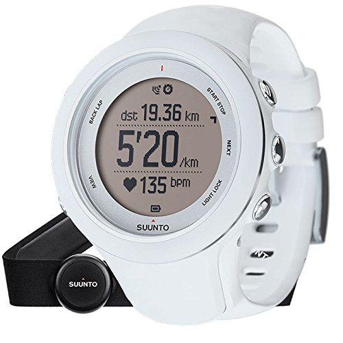 Suunto - Ambit3 Sport HR - SS020680000 - Reloj GPS Multideporte + Cinturón de frecuencia cardiaca (Talla M) - Sumergible 50 m - Blanco