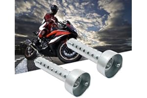 Riloer 2x Silencieux d'échappement de moto, DB Killer silencieux d'échappement amovible réglable universel pour moto pour tuyau d'échappement de queue de 48mm, argent