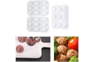 JUNERAIN 9 Holes Meatball Mold Kibbeh Meatball Maker Manual Meatloaf Maker Press Tool Press Meat Processor Meat Baller Meatball Scoop Minced Meat Processor Mold Cake Dessert Decor Meatball Mould