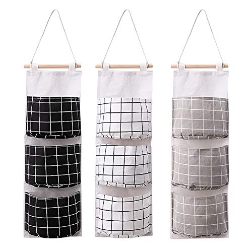 Bolsas de Almacenamiento para Colgar en la Pared 3 Piezas de Tela de