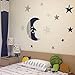Price comparison product image Kolylong Stars And Moon Combination 3D Mirror Wall Stickers Bed room Home Decoration (Silver)