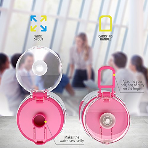 Bonke Trinkflasche für Fruchtschorlen – Große 1 Liter BPA-freie Sportflasche – Wasserflasche mit Gummigriff und extra sicherem Verschlusssystem – 1 Jahr Garantie - 4