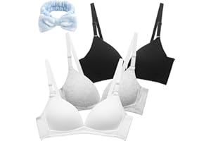 Sunvivid Teenager Mädchen BH Ohne Bügel Nahtlose Unterwäsche Baumwolle Sport Softbra Bralette für 12-18 Jahre Kinder und Frauen mit Kleiner Brust - 2/3/6er Set