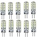 Produktbild JVJ 10 Stk. G4 LED 24 SMD 3014 Weiss Energiesparlampe Stiftsockel Lampe Birne 1,5 Watt [Energieklasse A DC12V]