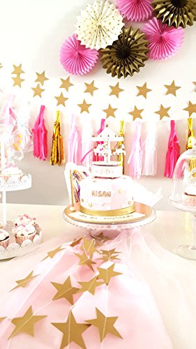 SUNBEAUTY 4 Meter fünfeckige Sternketten String Papier Girlande Party Feier Dekoration - 2