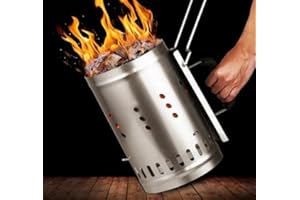 ‎POSTEN ANKER Posten Anker Edelstahl Anzündkamin I Grillkohleanzünder I Grill Kohle Anzünd Kamin I inkl Hitzeschutz I sauber - einfach - schnell I Grillanzünder